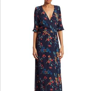 Sea NY Mari spring floral wrap maxi dress